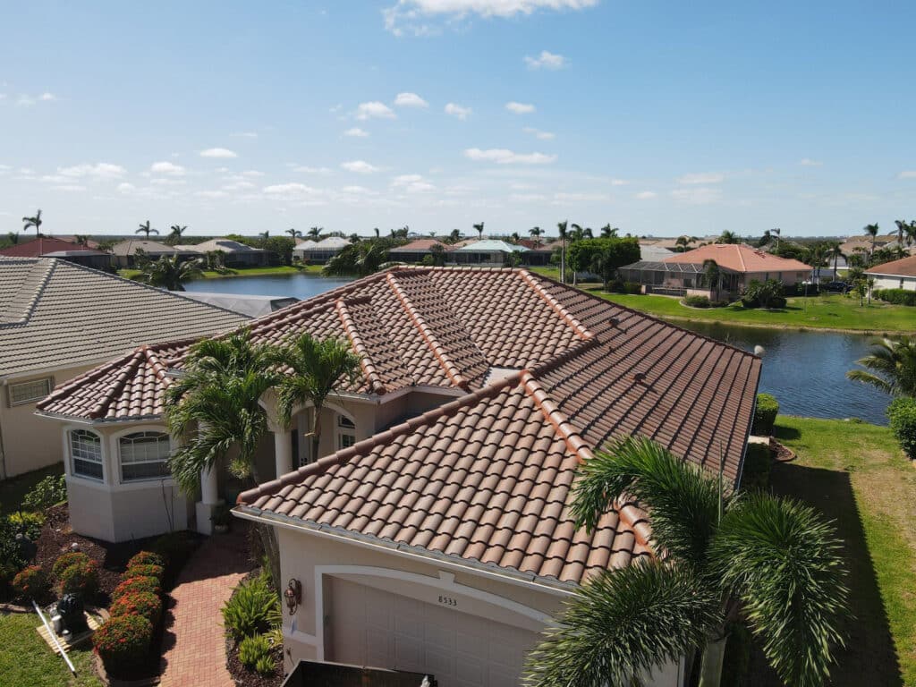 Monotone tile roof home